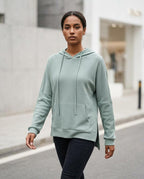 Zumieze - Rolan | Waffle-Knit Side-Slit Hoodie Women