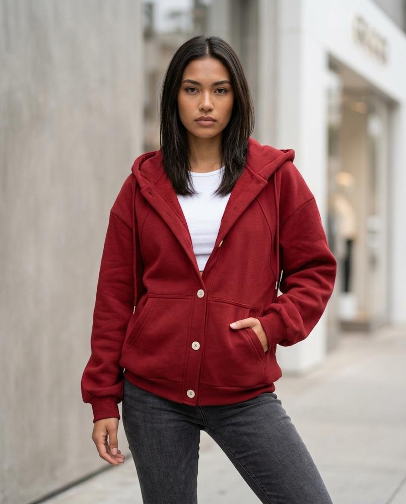 Zumieze - Lymin | Button-Up Hooded Jacket Women