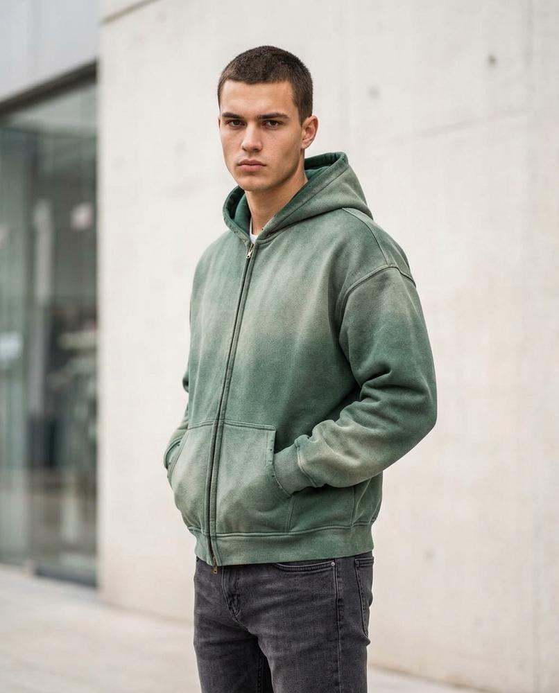 Zumieze - Vesin | Washed Zip-Up Hoodie Unisex