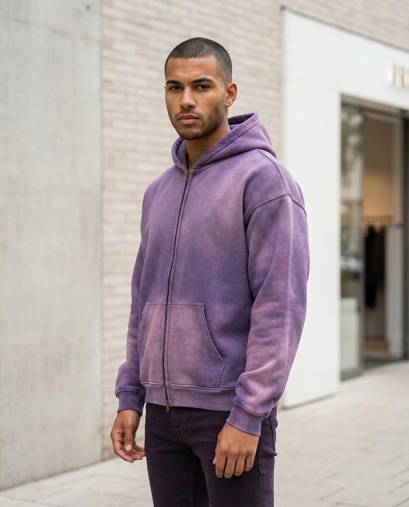 Zumieze - Vesin | Washed Zip-Up Hoodie Unisex