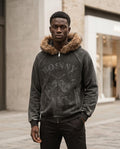 Zumieze - Valen | Zip-Up Fur-Trimmed Hoodie Men