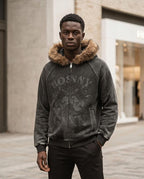 Zumieze - Valen | Zip-Up Fur-Trimmed Hoodie Men