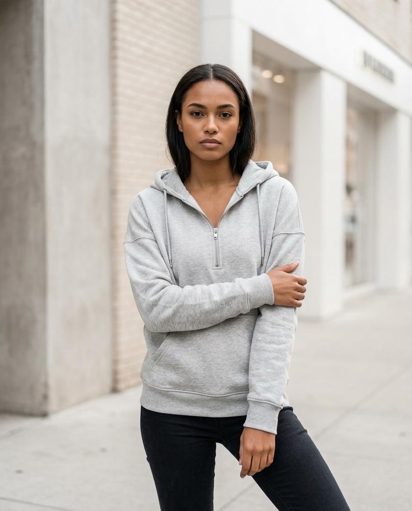 Zumieze - Allor | Half-Zip Solid-Color Hoodie Women