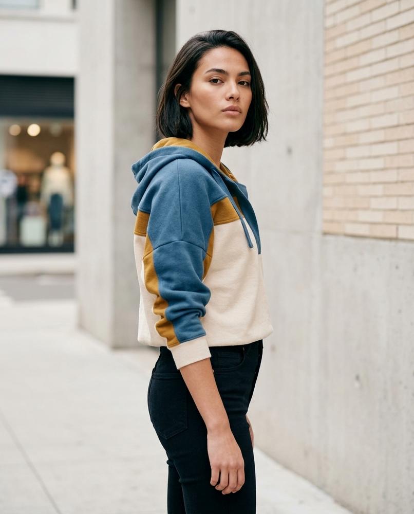 Zumieze - Rodan | Color-Block Cropped Hoodie Women
