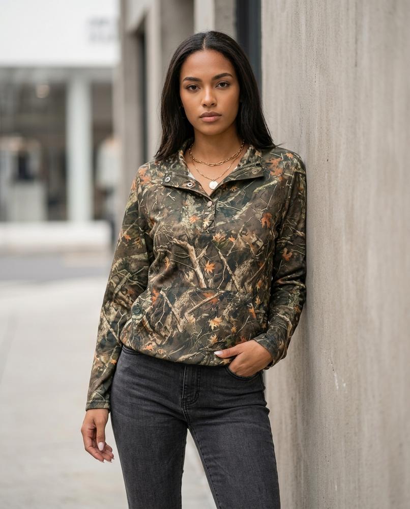 Zumieze - Latir | Camouflage Stand-Collar Sweatshirt Women