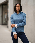 Zumieze - Dalin | Lace-Trimmed Heathered Hoodie Women