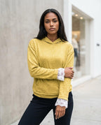 Zumieze - Dalin | Lace-Trimmed Heathered Hoodie Women