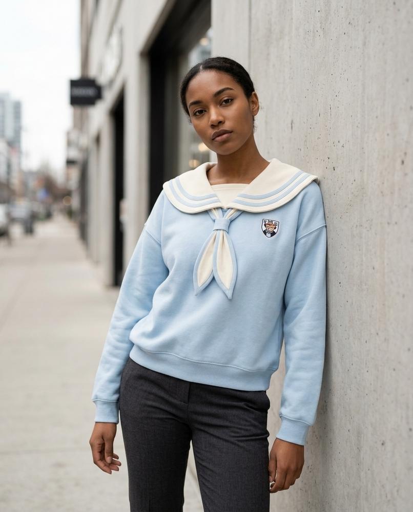 Zumieze - Losan | Sailor-Collar Cropped Sweatshirt Women