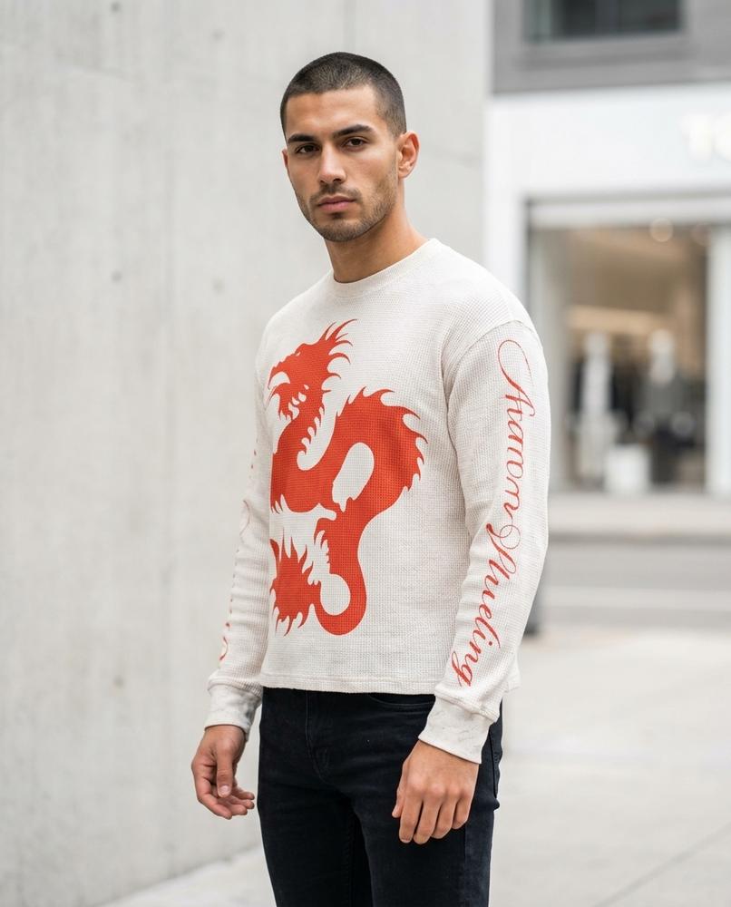 Zumieze - Sasel | Waffle-Knit Graphic Sweater Men