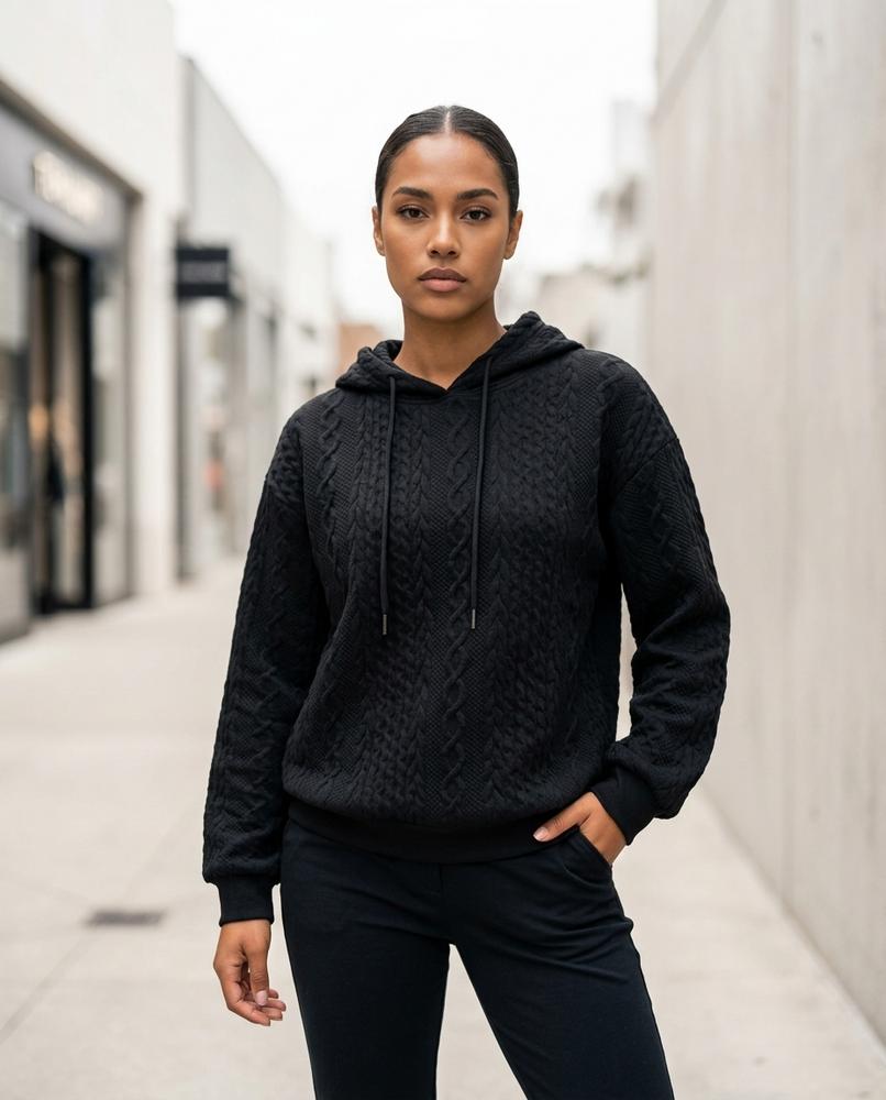 Zumieze - Netal | Cable-Knit Hooded Hoodie Women