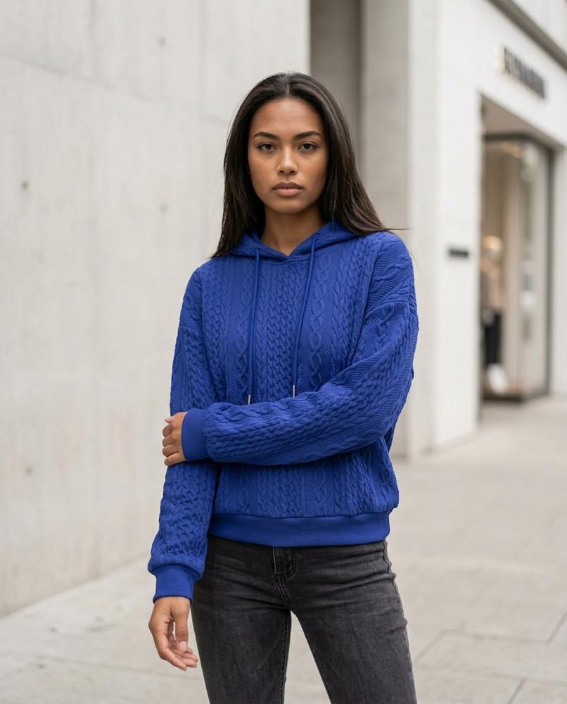 Zumieze - Netal | Cable-Knit Hooded Hoodie Women
