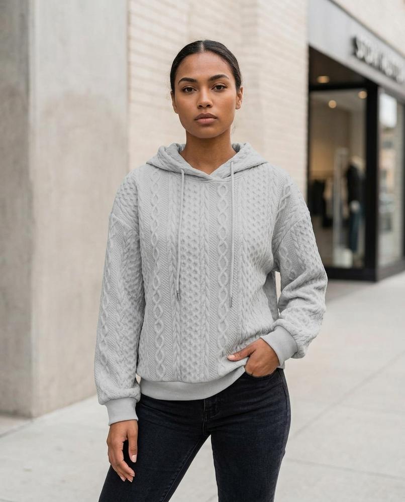 Zumieze - Netal | Cable-Knit Hooded Hoodie Women