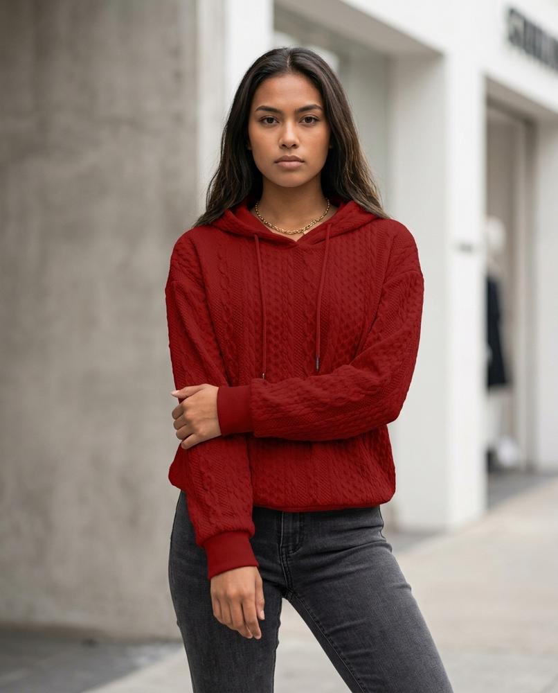 Zumieze - Netal | Cable-Knit Hooded Hoodie Women