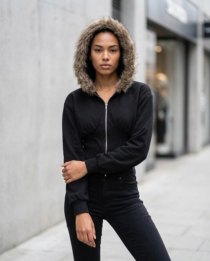 Zumieze - Savel | Zip-Up Fur-Trimmed Hoodie Women