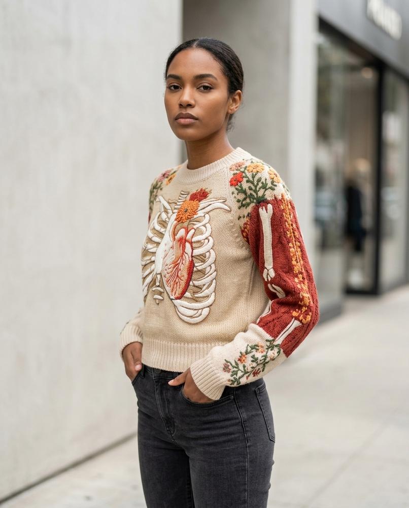 Zumieze - Romar | Embroidered Knit Sweater Women