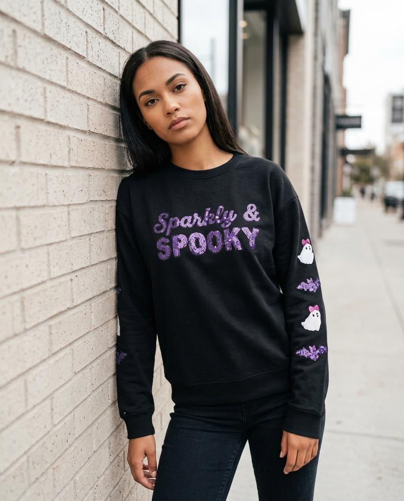 Zumieze - Vetor | Sequined Long-Sleeved Sweatshirt Women