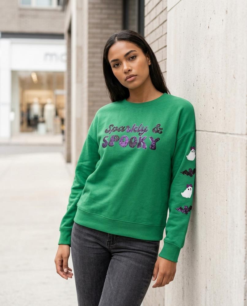 Zumieze - Vetor | Sequined Long-Sleeved Sweatshirt Women