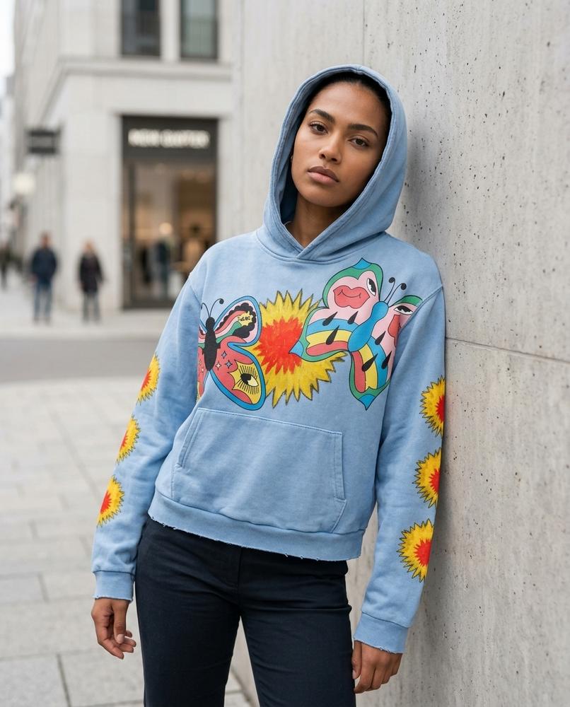 Zumieze - Lunem | Printed Cropped Hoodie Unisex