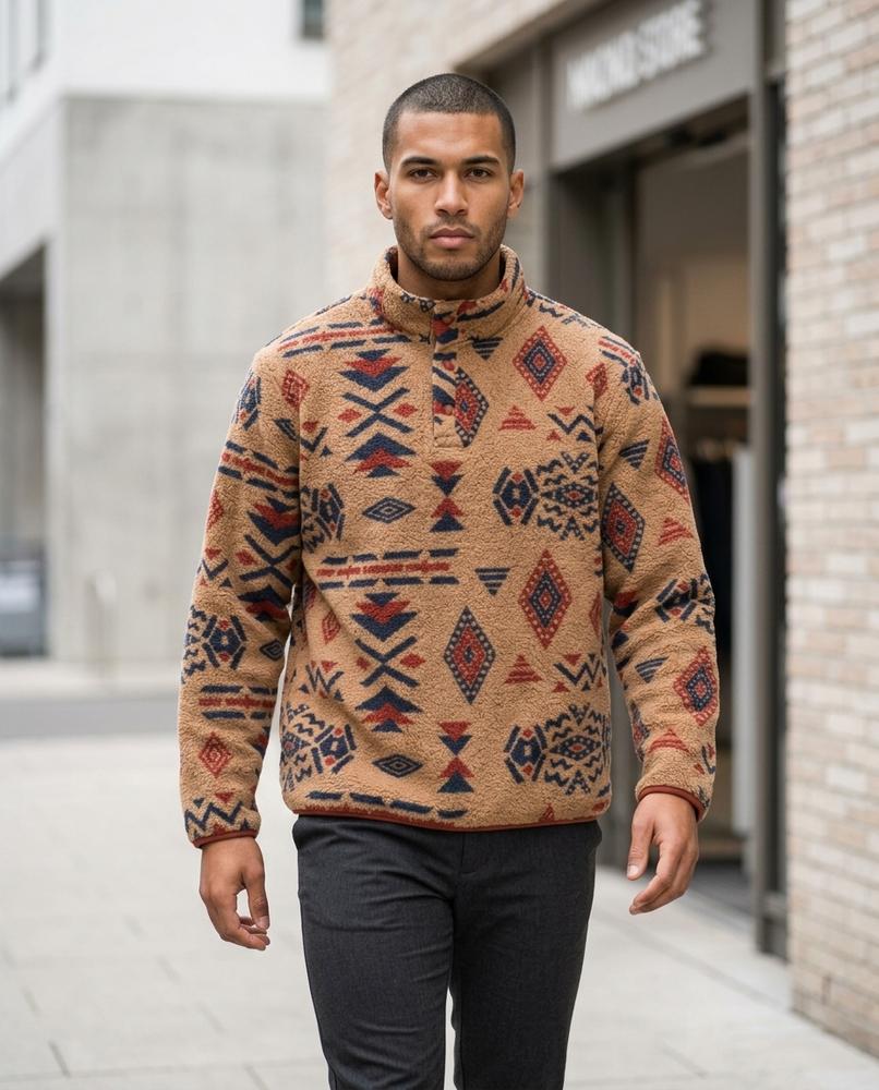 Zumieze - Vipel | Patterned Fleece Sweater Men