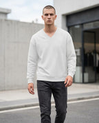 Zumieze - Rihuk | Cable-Knit V-Neck Sweater Men