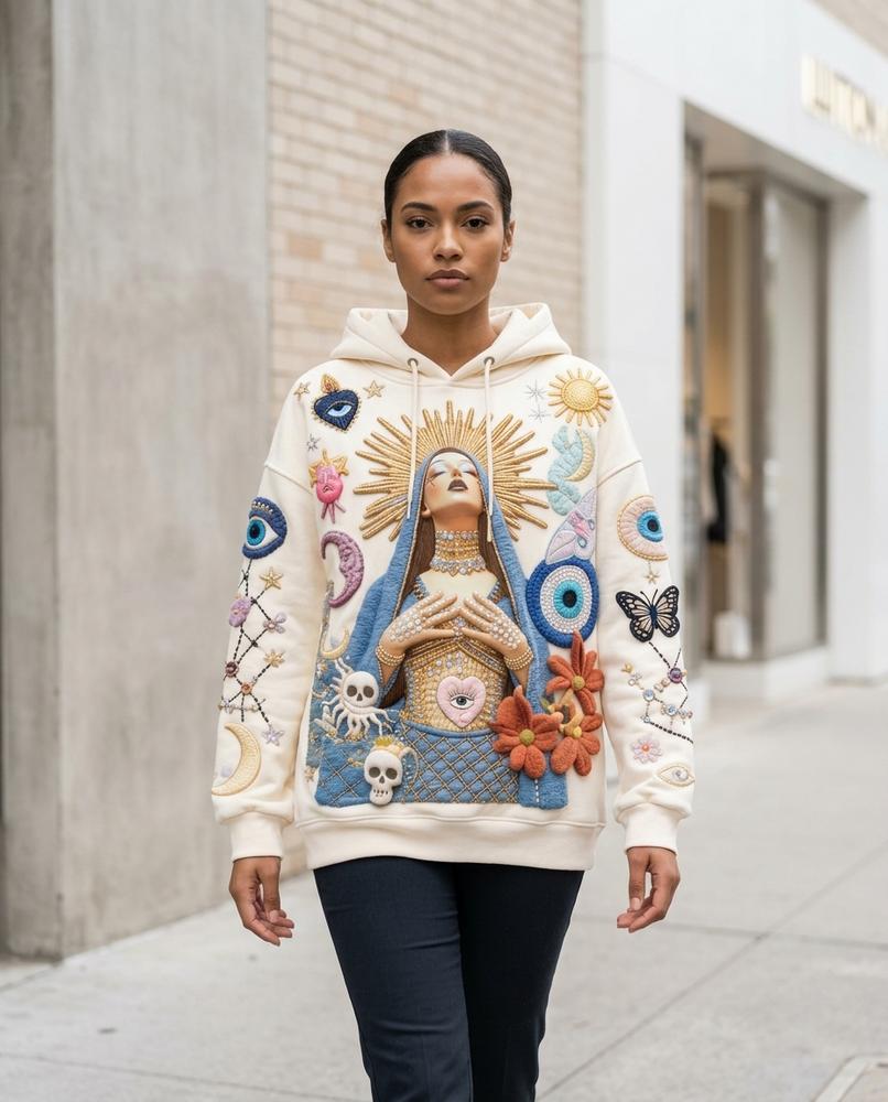 Zumieze - Memen | Embroidered Textured Hoodie Unisex