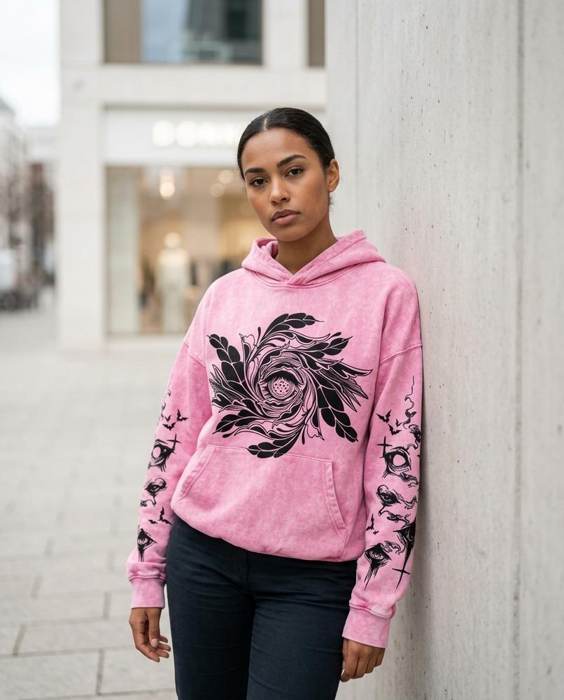 Zumieze - Tuwik | Printed Acid-Washed Hoodie Unisex