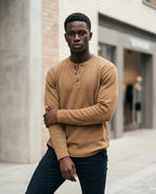 Zumieze - Kemam | Waffle-Knit Button-Placket Shirt Men