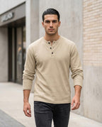 Zumieze - Kemam | Waffle-Knit Button-Placket Shirt Men