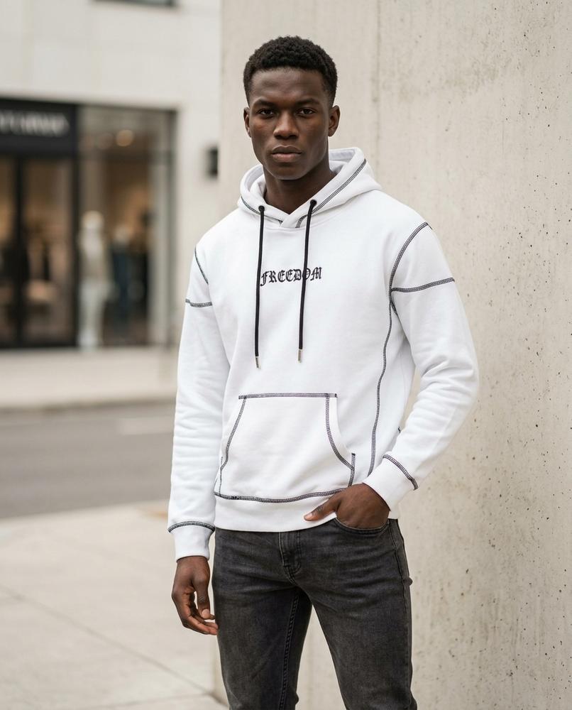 Zumieze - Yovet | Contrast-Stitched Embroidered Hoodie Unisex
