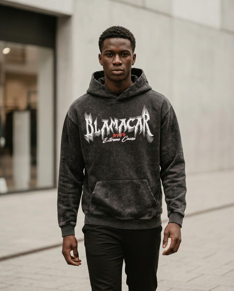 Zumieze - Nubas | Washed Distressed Hoodie Unisex