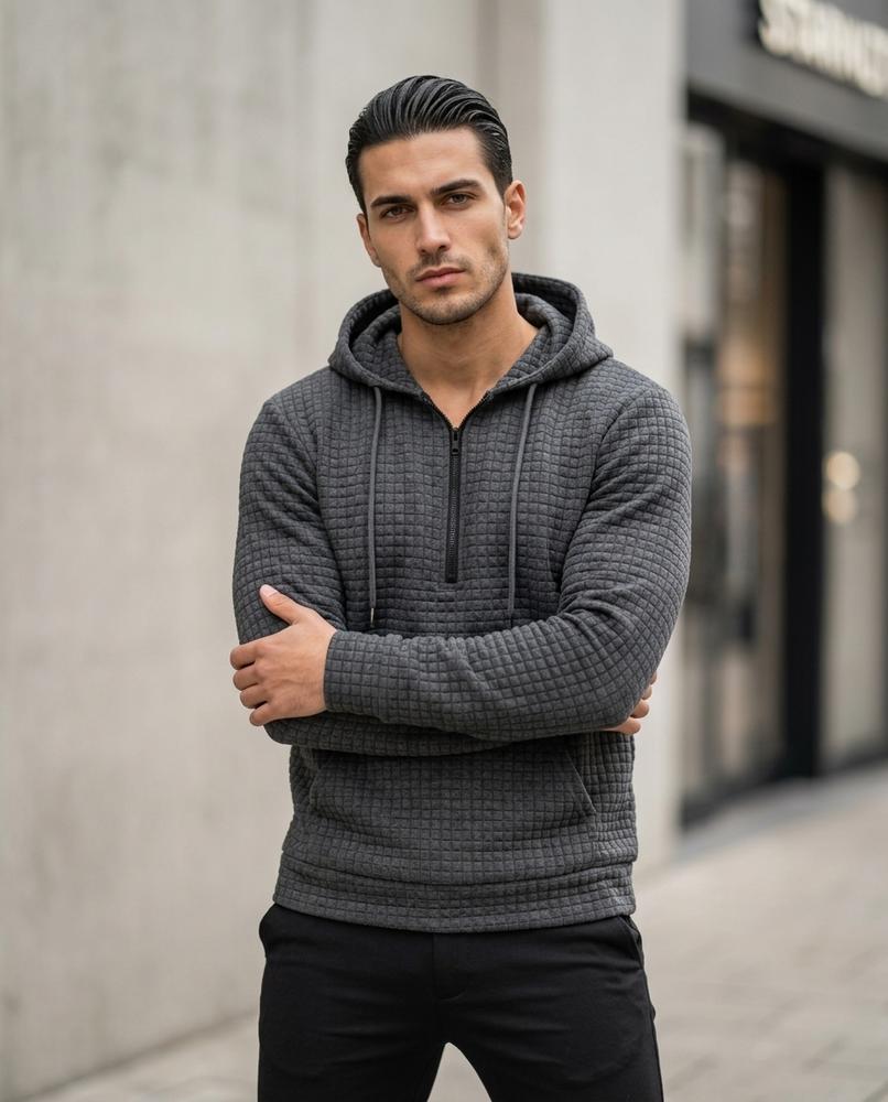 Zumieze - Vinur | Quilted Half-Zip Hoodie Men