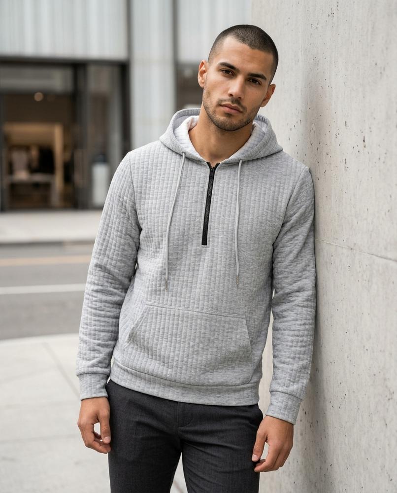 Zumieze - Vinur | Quilted Half-Zip Hoodie Men