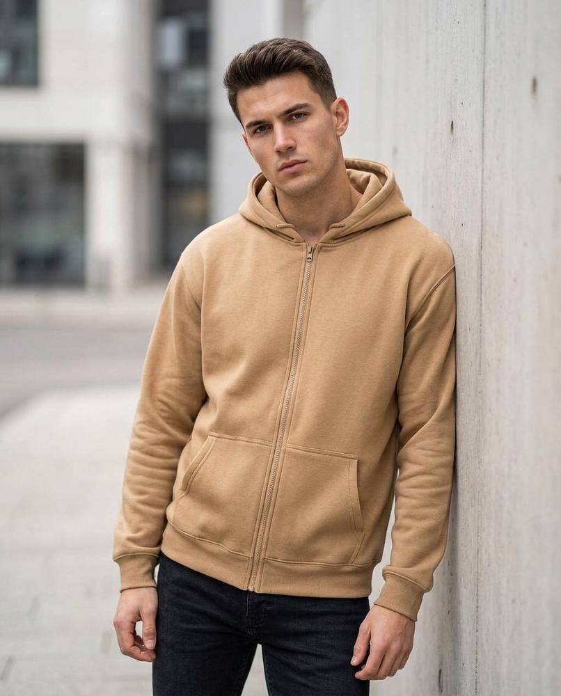 Zumieze - Milin | Zip-Up Solid-Color Hoodie Men