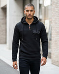 Zumieze - Selan | Quilted Quarter-Zip Hoodie Men