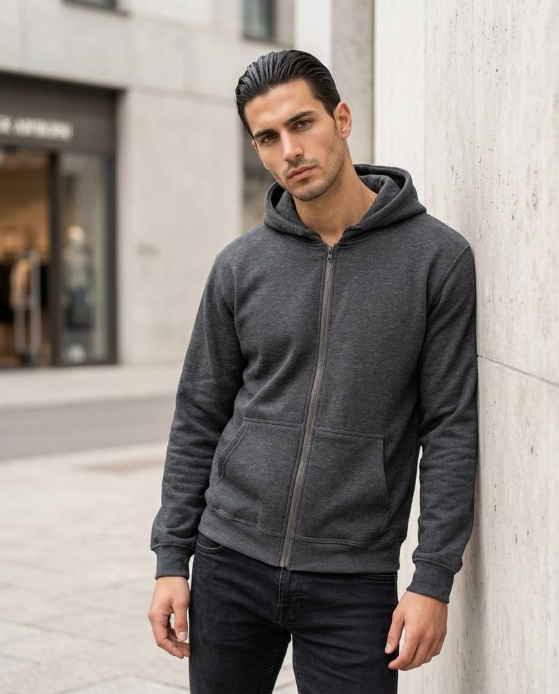 Zumieze - Milin | Zip-Up Solid-Color Hoodie Men