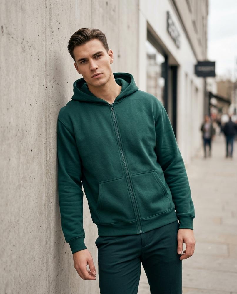 Zumieze - Milin | Zip-Up Solid-Color Hoodie Men