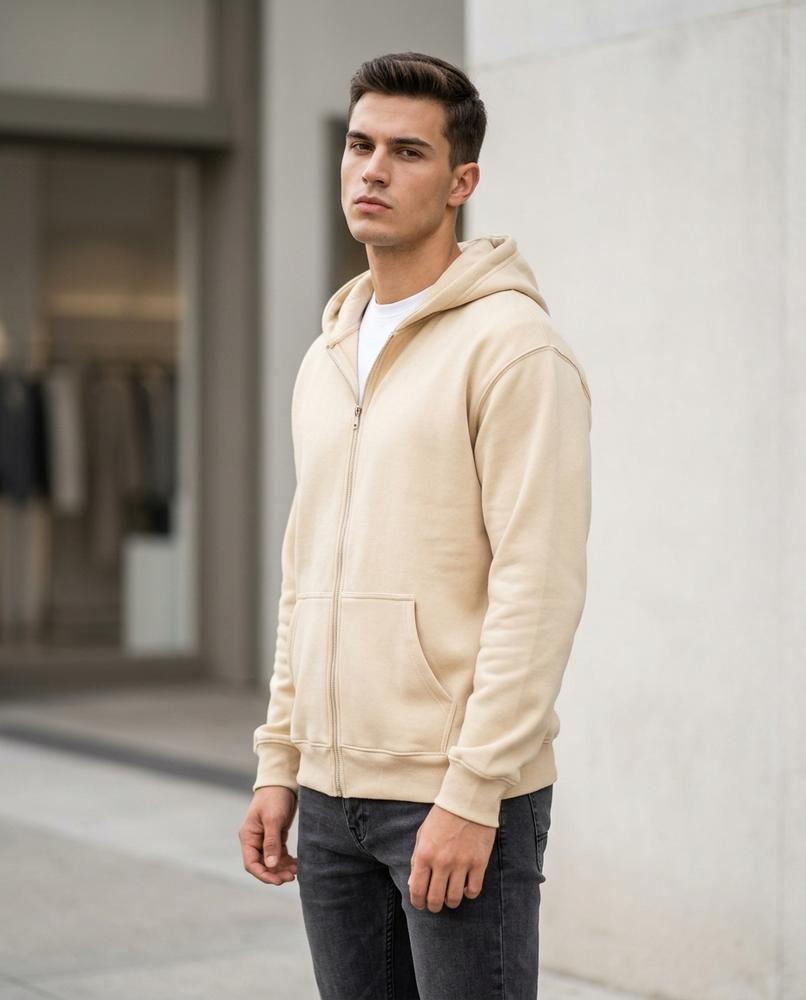 Zumieze - Milin | Zip-Up Solid-Color Hoodie Men