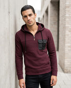 Zumieze - Selan | Quilted Quarter-Zip Hoodie Men
