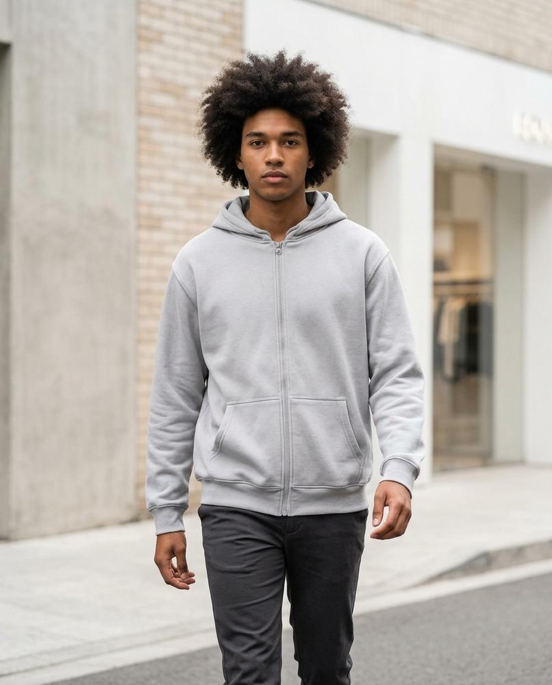 Zumieze - Milin | Zip-Up Solid-Color Hoodie Men