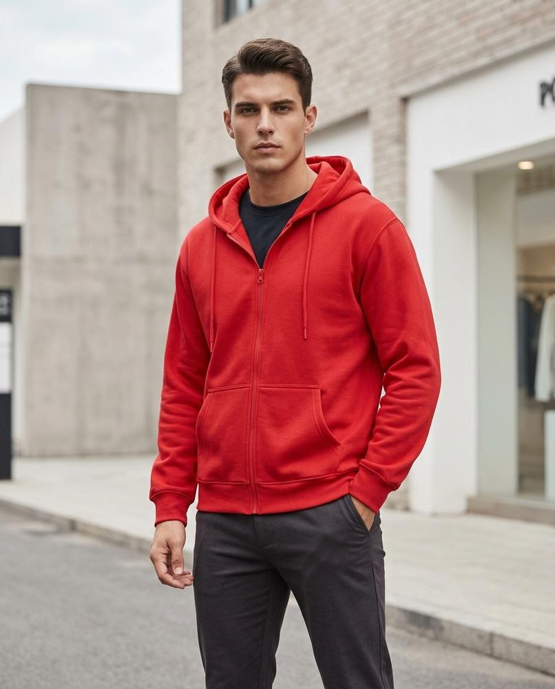 Zumieze - Milin | Zip-Up Solid-Color Hoodie Men