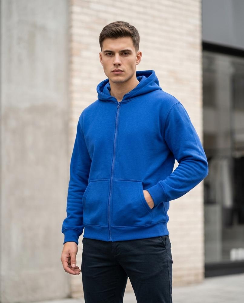 Zumieze - Milin | Zip-Up Solid-Color Hoodie Men