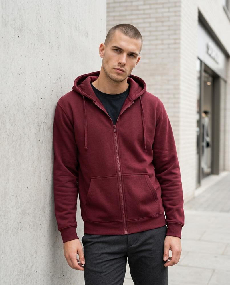 Zumieze - Milin | Zip-Up Solid-Color Hoodie Men