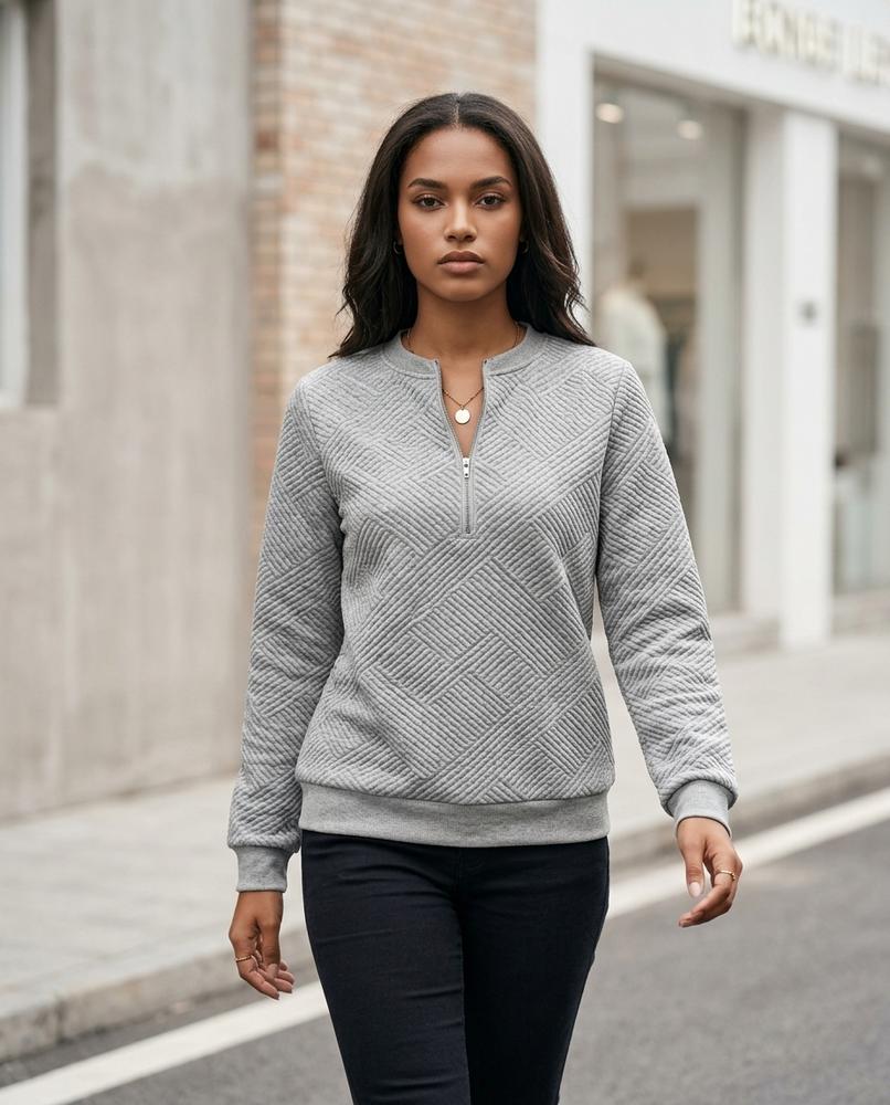 Zumieze - Keram | Quilted Quarter-Zip Sweatshirt Women