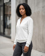 Zumieze - Keram | Quilted Quarter-Zip Sweatshirt Women