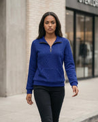 Zumieze - Tazan | Cable-Knit Half-Zip Sweatshirt Women
