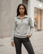 Zumieze - Tazan | Cable-Knit Half-Zip Sweatshirt Women