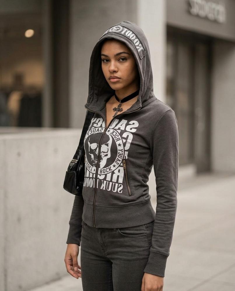 Zumieze - Visen | Zip-Up Printed Hoodie Women