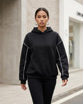 Zumieze - Lytir | Contrast-Stitched Drop Shoulder Hoodie Women