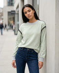 Zumieze - Nehal | Pom-Pom Trim Contrast Cuff Sweatshirt Women