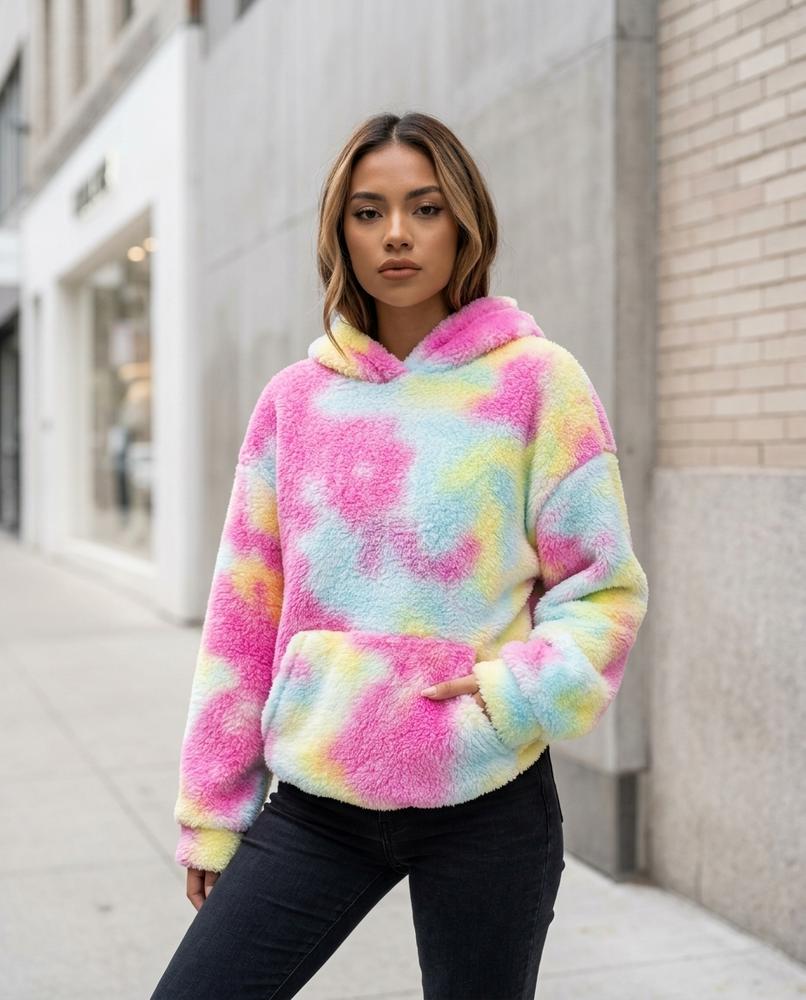 Zumieze - Lalar | Plush Tie-Dye Hoodie Women